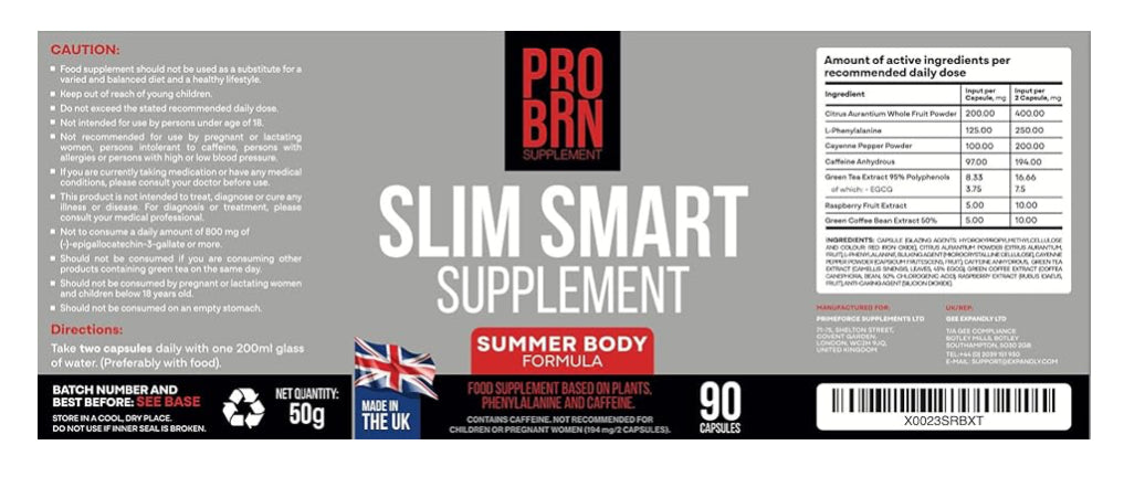 Pro BRN - 90 Capsules- Slim Smart - Weight Management - for Women & Men