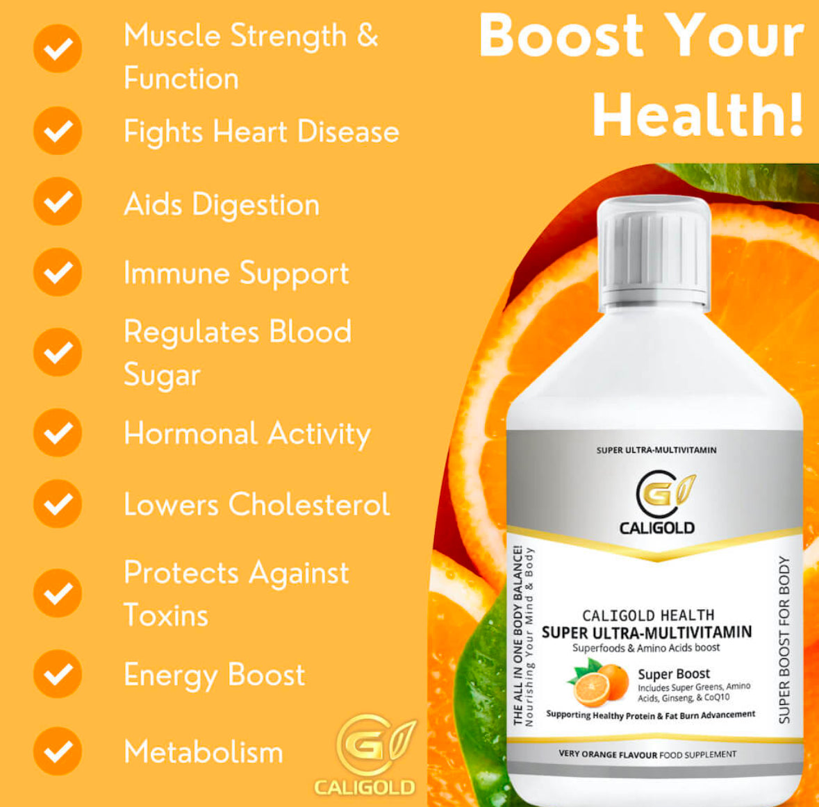 CALIGOLD SUPER ULTRA-MULTIVITAMIN (INCLUDES SUPER GREENS & AMINO ACIDS)