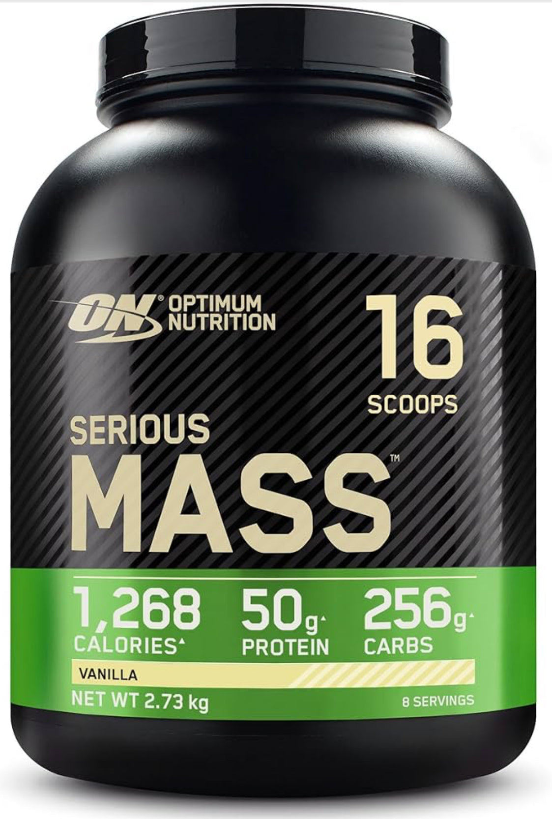 Optimum Nutrition Serious Mass Protein Powder High Calorie Mass Gainer with Vitamins, Creatine and Glutamine, 8 Servings, 2.73 kg