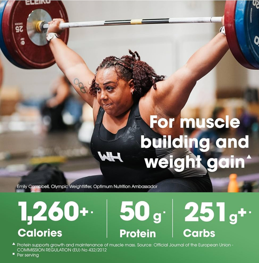 Optimum Nutrition Serious Mass Protein Powder High Calorie Mass Gainer with Vitamins, Creatine and Glutamine, 8 Servings, 2.73 kg