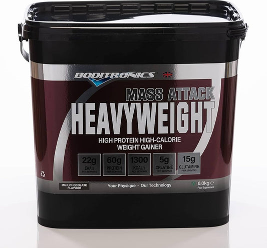 Mass Attack Heavyweight Mass Gainer Powder for High Protein and High-Calorie Weight Gainer Protein Powder with 5g Creatine, BCAA, Glutamine and Beta Alanine