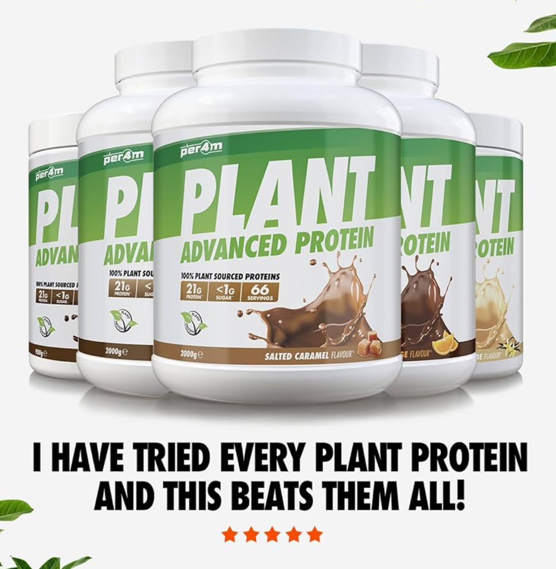 Per4m Plant Protein Matrix | 66 Servings of High Protein | Plant Shake with Amino Acids | for Optimal Nutrition When Training | Low Sugar Gym Supplements - 2kg