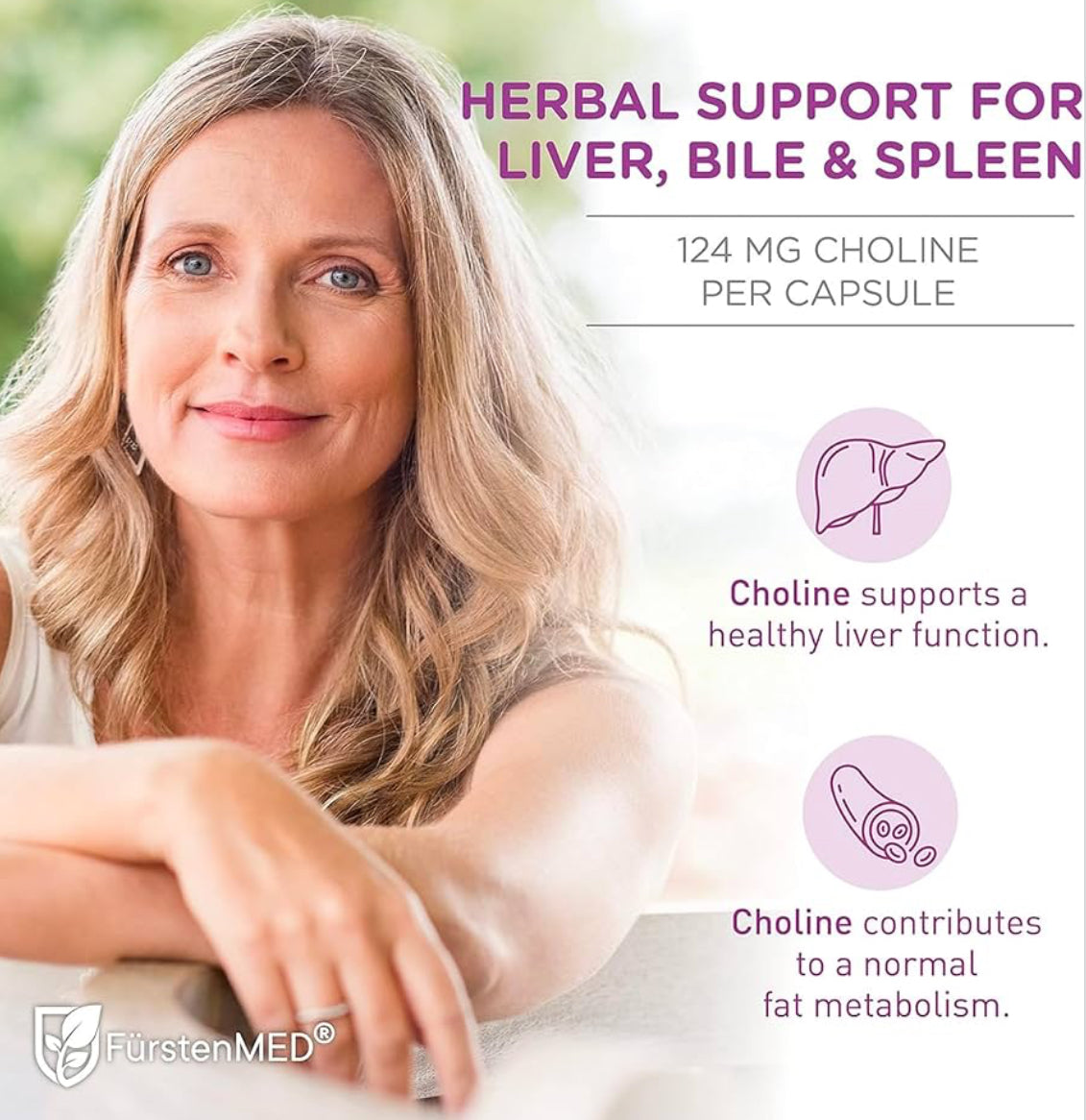 FürstenMED - Milk Thistle with Artichoke Extract, Dandelion Root & Choline - Vegan Normal Liver Health Supplement - 120 Non-GMO Capsules