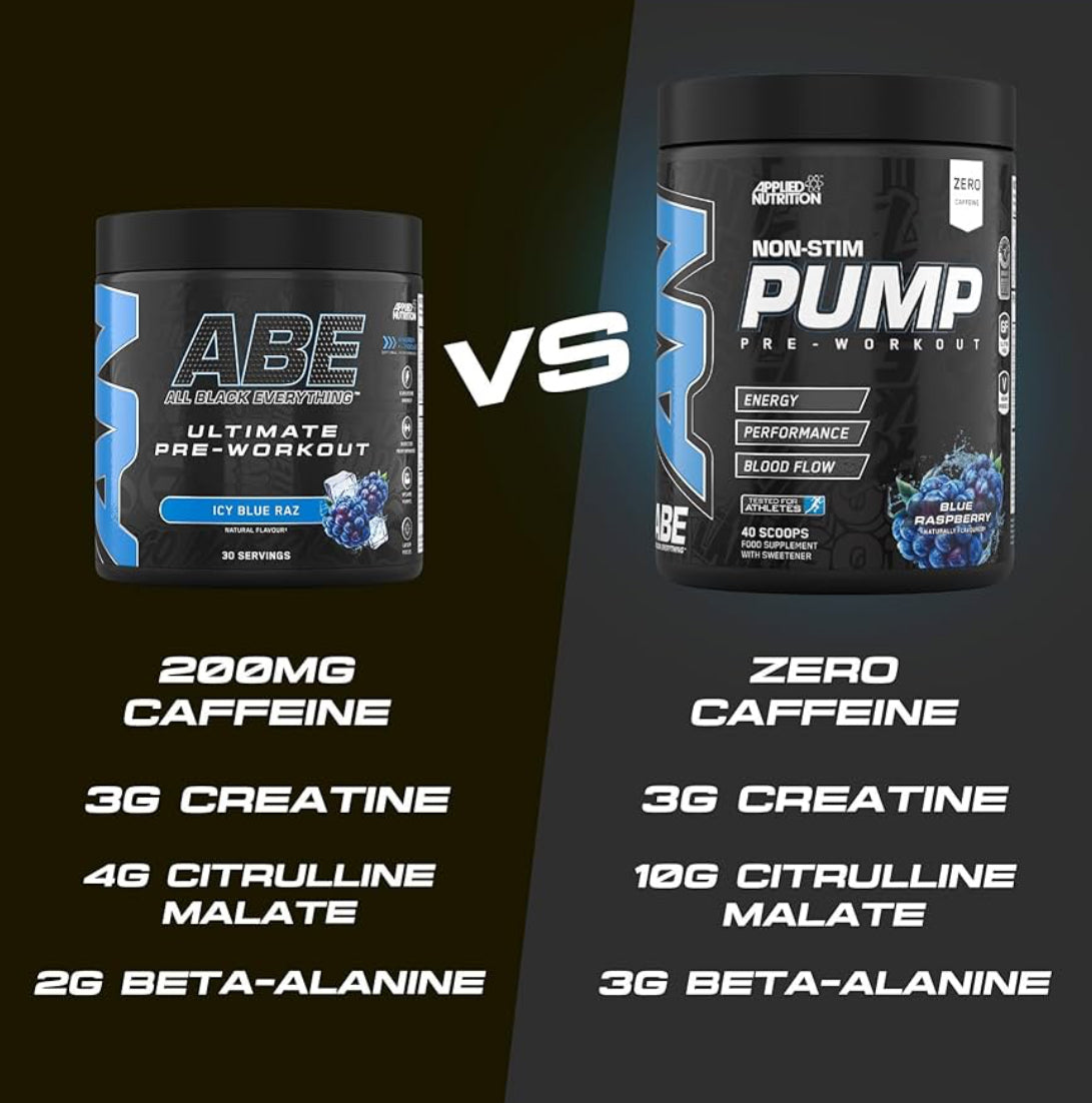 Applied Nutrition ABE Pump Pre Workout - All Black Everything Stim Free Pump Pre Workout Powder | Pump, Energy & Strength with Citrulline, Creatine, Beta-Alanine (500g - 40 Servings)