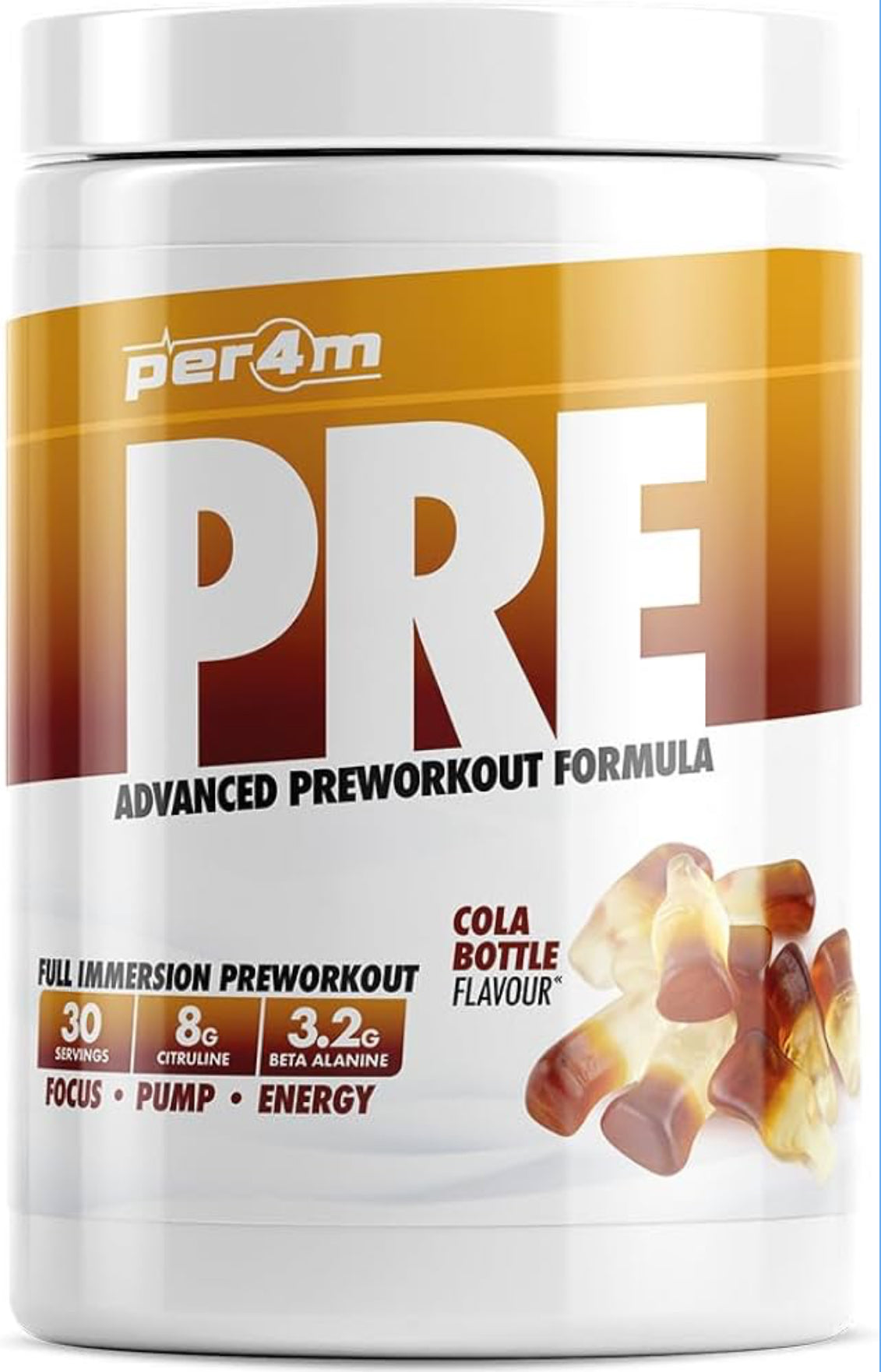Per4m Pre Workout Powder 570g | Intense Pump, Sustained Energy and Mental Focus | with L-Citrulline, Beta Alanine & Caffeine with Added Hydration