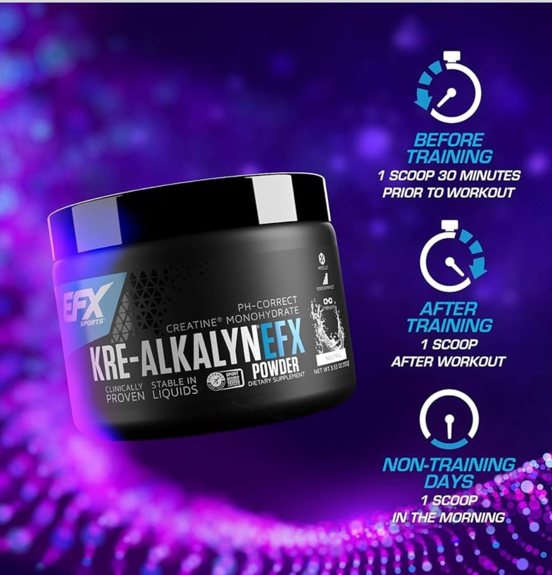 EFX Kre-Alkalyn EFX Powder | pH Correct Creatine Monohydrate Powder Supplement | Strength, Muscle Growth & Performance | 66 Servings