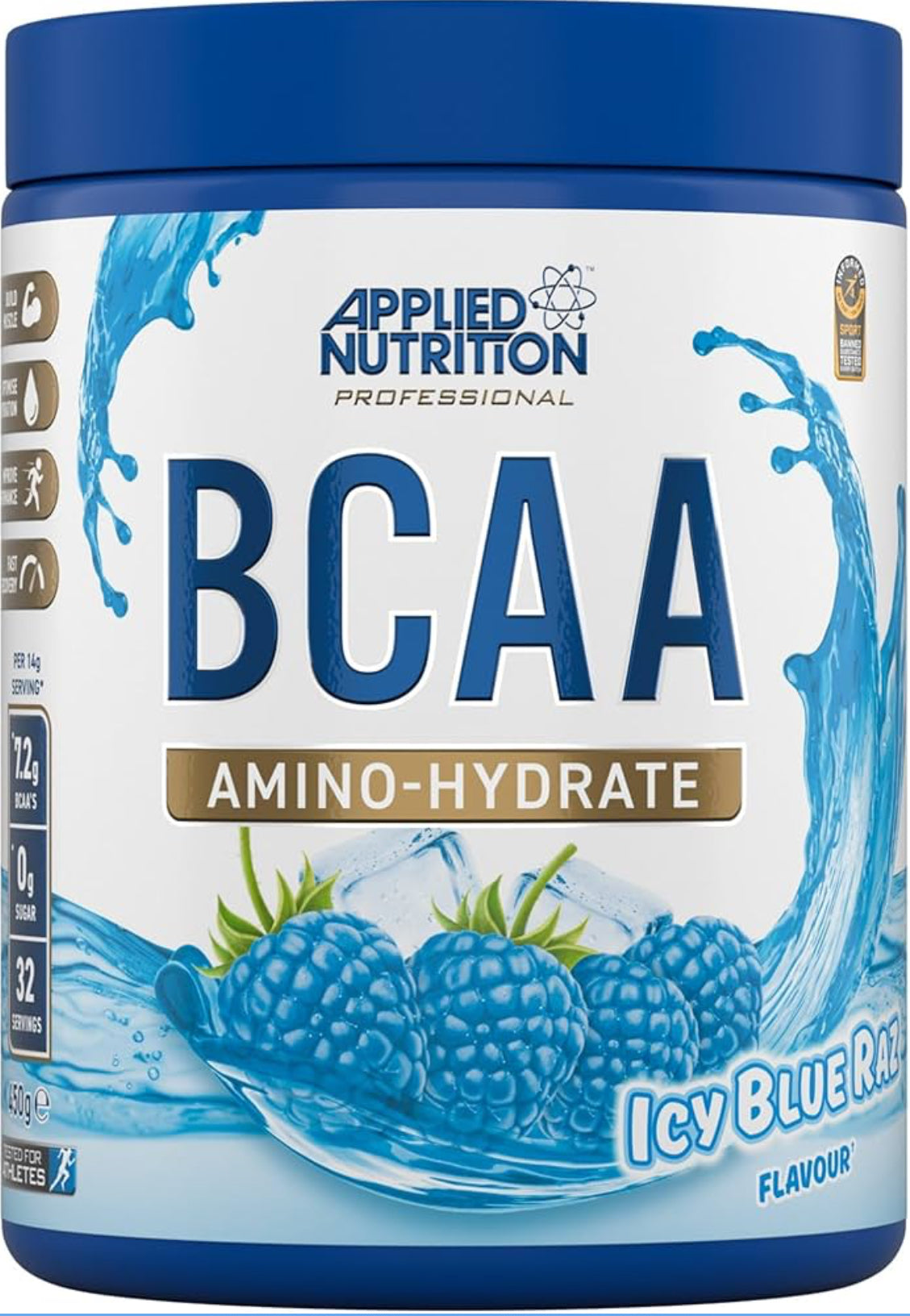 Applied Nutrition BCAA Powder - Branched Chain Amino Acids BCAAs Supplement, Amino Hydrate Intra Workout & Recovery Energy Drink (450g - 32 Servings)