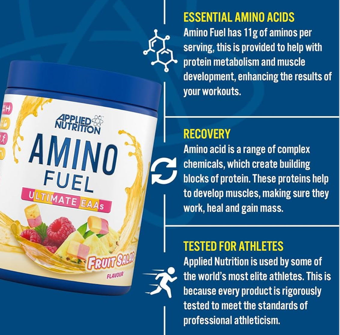 Applied Nutrition Amino Fuel - Amino Acids Supplement, EAA Essential Amino Acids Powder, Muscle Fuel & Recovery (390g - 30 Servings)