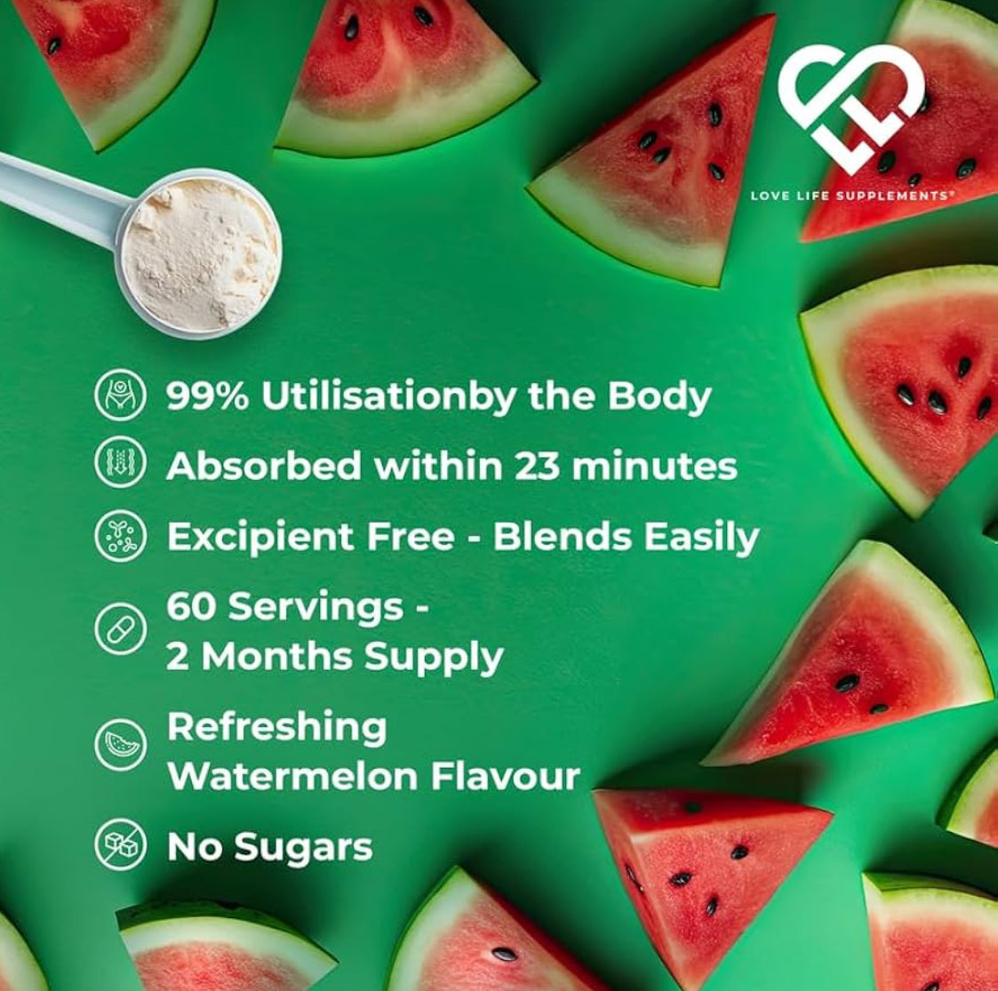 EAA Amino Acids Powder, All 9 Essential Amino Acids Including BCAA's and 2 Grams of Leucine per Serving, 348g - 60 Servings (5g of EAA's per Serving) - Love Life Supplements