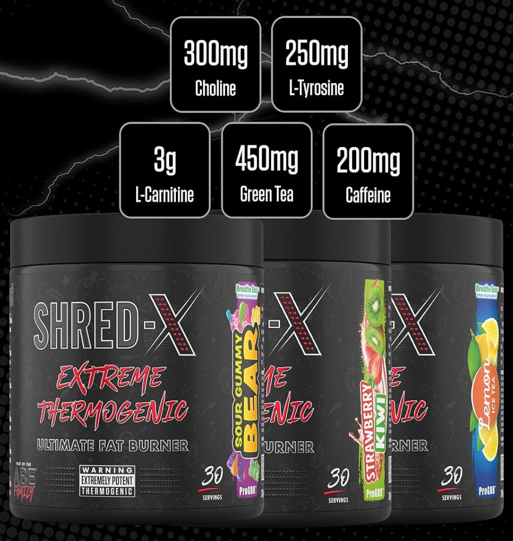 Applied Nutrition Shred X Fat Burner - ABE All Black Everything Fat Burner, Thermo Weight Management (300g - 30 Servings)