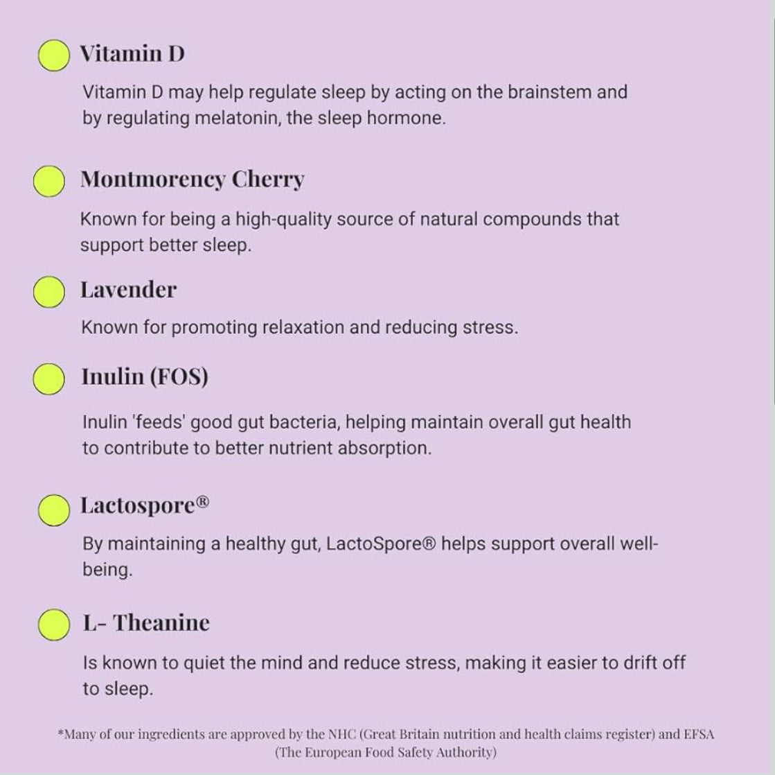 Noops Nootropics BrainCare Night for Mood & Relaxation - L-Theanine, Ashwagandha KSM-66, Vitamin D, Zinc, Montmorency Cherry, Magnesium Glycinate, Lemon Balm & Lavender Supplement, 60 Capsules