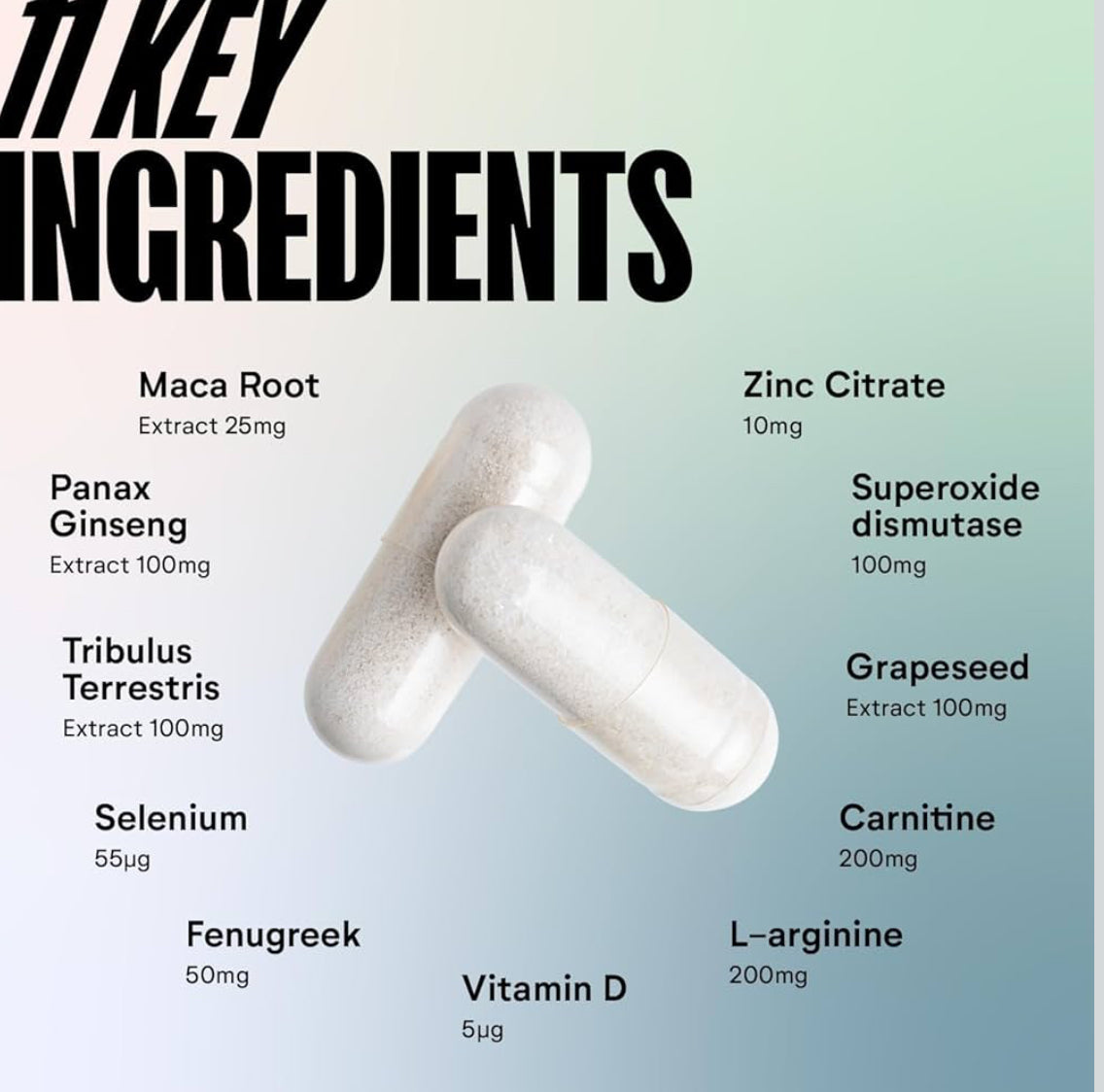 Numan Testosterone Pro - Maca Root, Tribulus Terrestris, Zinc, Ginseng - Testosterone Supplements for Men, Essential Vitamins & Minerals - 1100mg per Serving - 120 Capsules