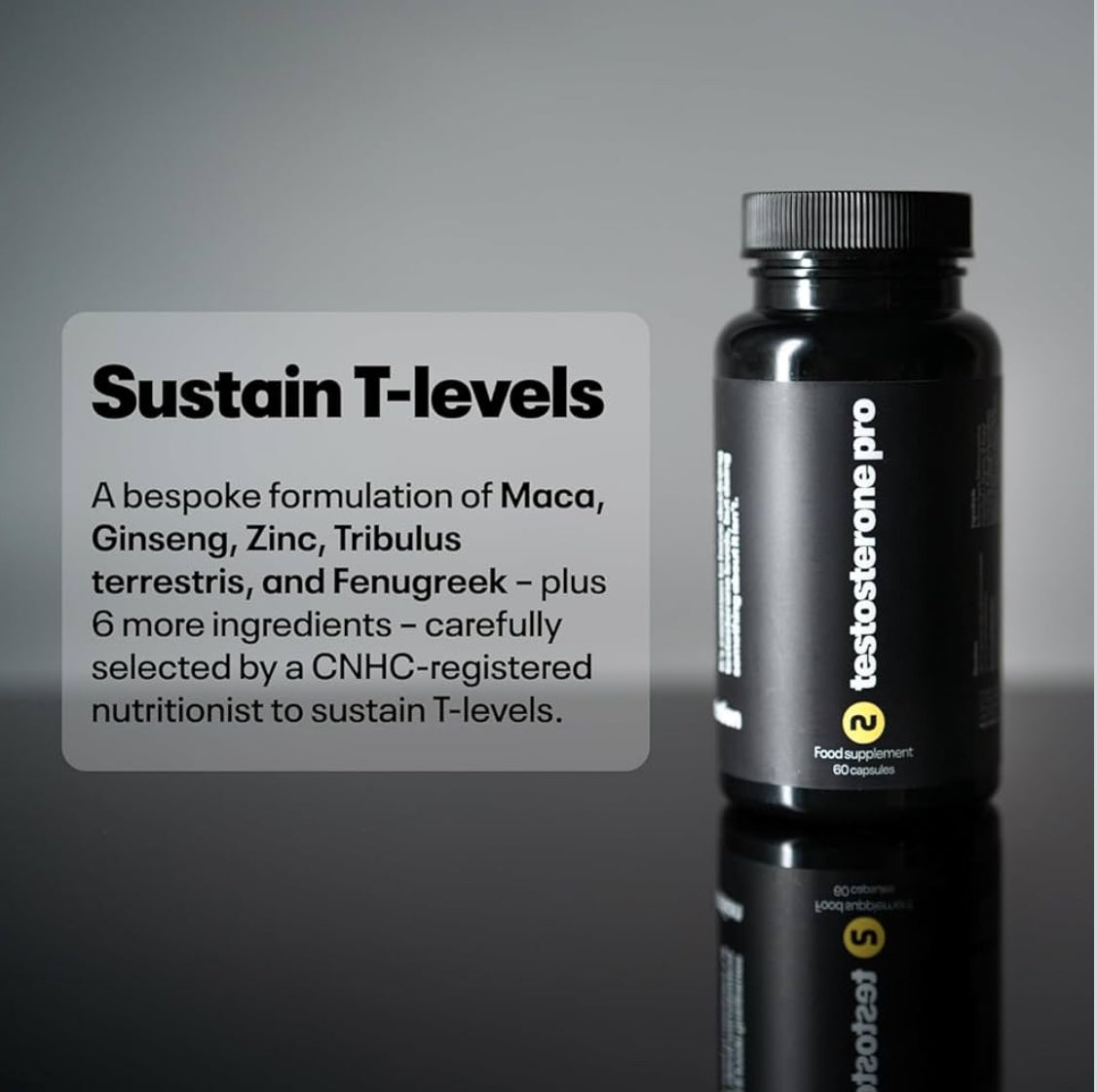 Numan Testosterone Pro - Maca Root, Tribulus Terrestris, Zinc, Ginseng - Testosterone Supplements for Men, Essential Vitamins & Minerals - 1100mg per Serving - 120 Capsules