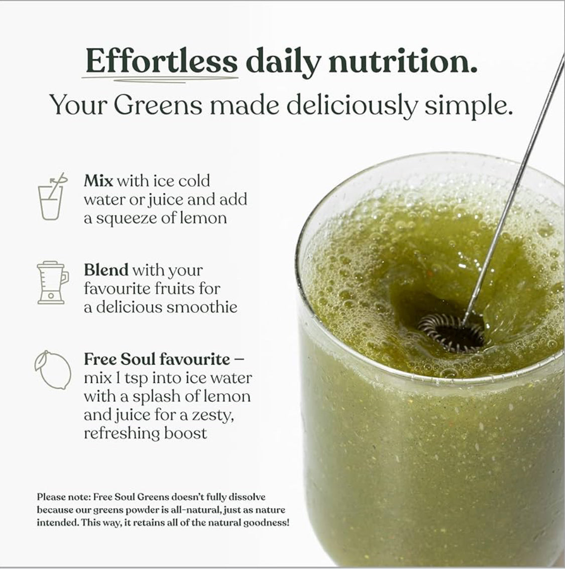 Free Soul Greens | 21 Advanced Greens, Superfoods, and Adaptogens Including KSM-66 Ashwagandha, Vegan & Gluten-Free, Advanced Natural Formula | UK Made | 30 Servings