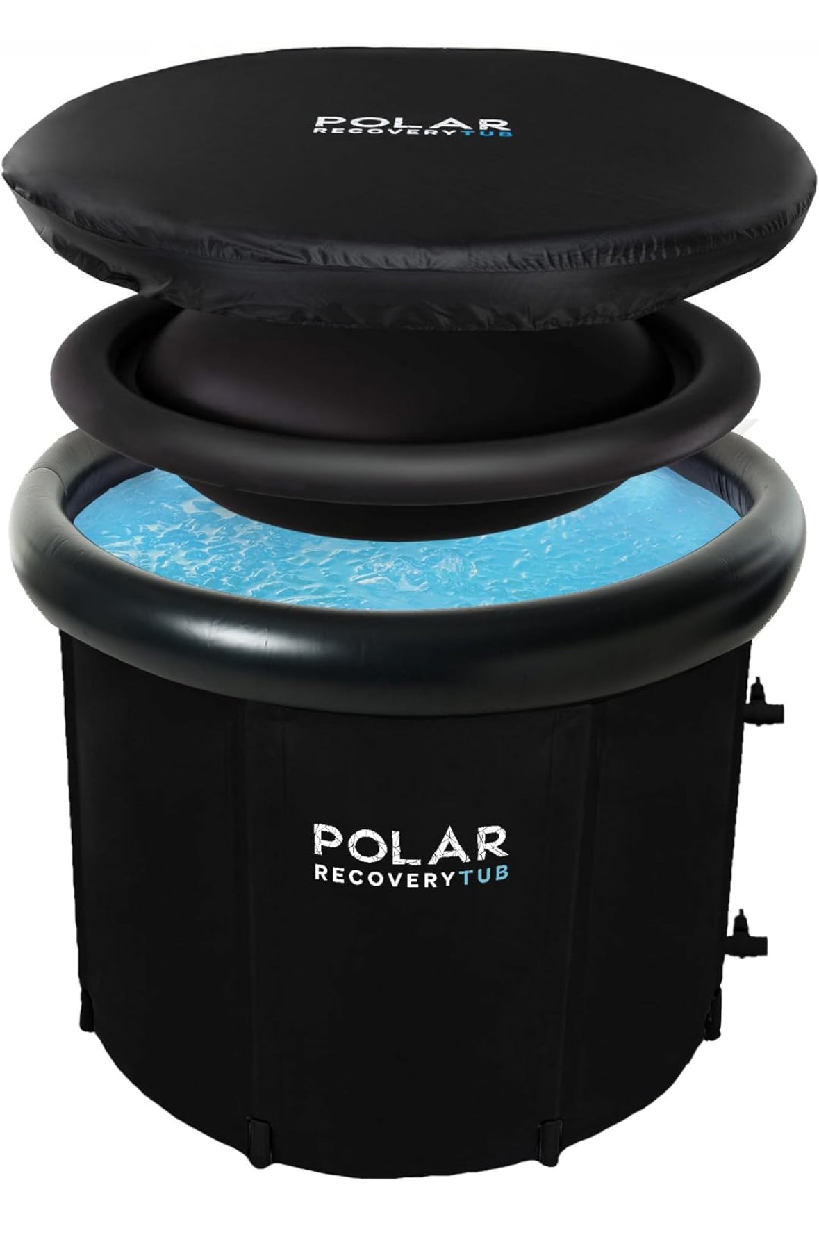 Polar Ice Bath Recovery Tub / 370L Portable Ice Bath for Cold Water Therapy Training/an Ice Bathtub for Athletes - Adult Spa for Ice Baths and Soaking - Outdoor Cold Plunge Tub (Black)