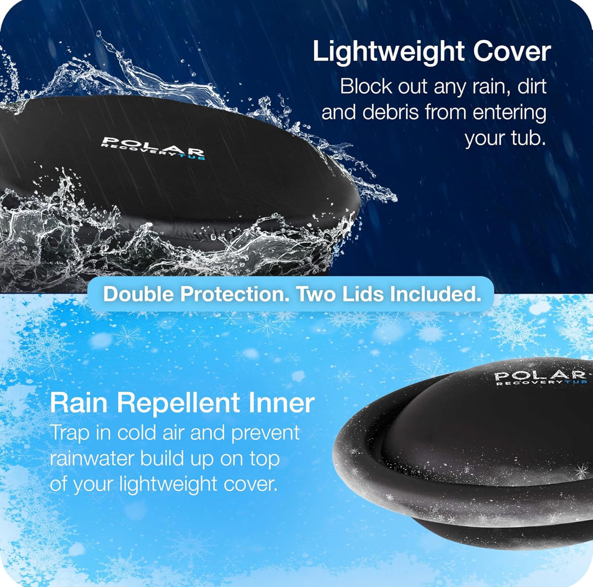 Polar Ice Bath Recovery Tub / 370L Portable Ice Bath for Cold Water Therapy Training/an Ice Bathtub for Athletes - Adult Spa for Ice Baths and Soaking - Outdoor Cold Plunge Tub (Black)