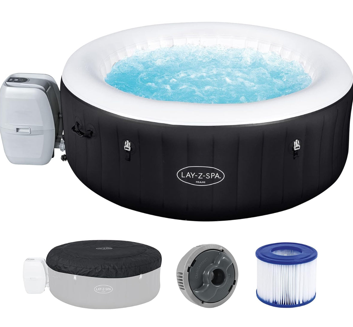 Lay-Z-Spa Miami AirJet Inflatable Hot Tub Spa 2-4 person