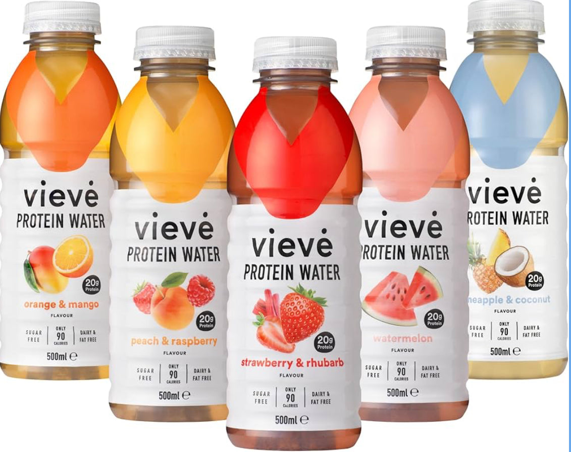 Vieve Protein Water 10x500ml - Mixed Variety Flavour Pack 20g Protein, Sugar Free, Fat Free & Dairy Free A Ready to Drink Alternative to Protein Powders & Shakes 10 Pack (2 per Flavour)